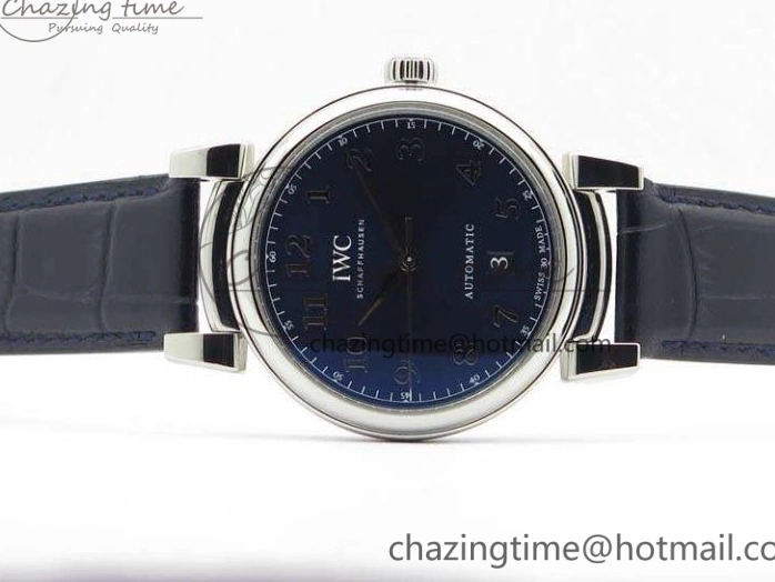 MIROTIME 0714 MoistureWicking Da Vinci IW356601 SS MKF 1:1 Best Edition Blue Dial On Black Leather Strap A 7233